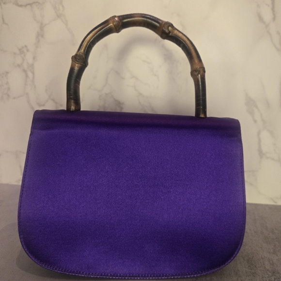 Gucci Vintage Micro Satin Bamboo Top Handle 2-Way Bag - Picture 11 of 13
